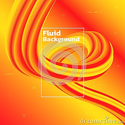 Fluid gradient background. object red to yellow gradient. Vector Illustration
