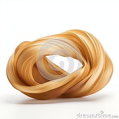 Fluid Organic Bamboo Ribbon Sculpture - 3d Model Photo Cartoon Illustration