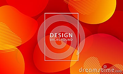 Fluid shape banner design background. Liquid geometric red and orange gradient template Vector Illustration
