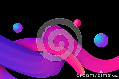 Fluid shapes 3d background Vector Illustration