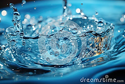 Fluid Symphony: Dynamic Water Splashes in Captivating Motion. Generative AI Stock Photo