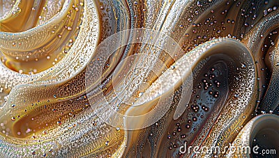 Fluidic Tapestry: Shimmering, Iridescent Liquid Patterns, generative ai Stock Photo