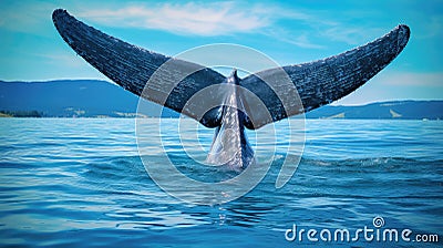 fluke whale blue Cartoon Illustration