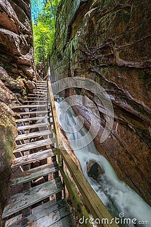 Flume Gorge in Franconia Notch State Park, New Hampshire Stock Photo