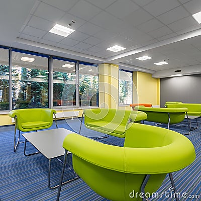 Modern fluo green lounge set Stock Photo