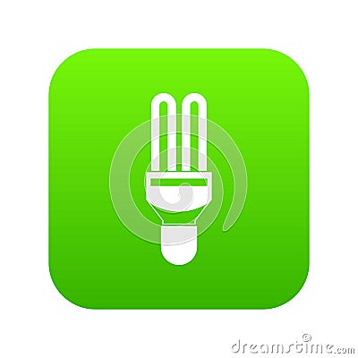 Fluorescence lamp icon digital green Vector Illustration