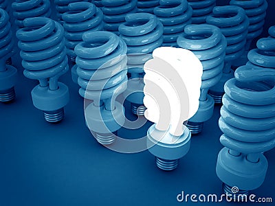 Fluorescent bulb glow Stock Photo