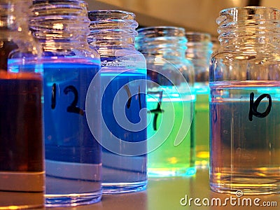 Fluorescent Flasks Stock Photo