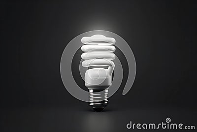 Isolated bulb fluorescent innovation background spiral power modern bright electricity technology lamp energy Stock Photo