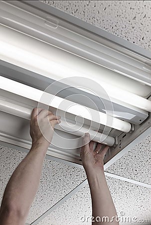 Fluorescent lamp Stock Photo