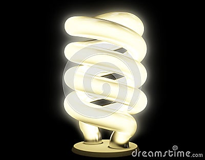 Fluorescent lamp with soft luminescence Stock Photo