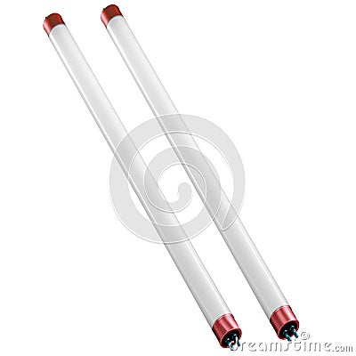 Fluorescent tube compact lamps isolated Stock Photo