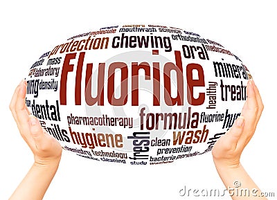 Fluoride word cloud hand sphere concept Stock Photo