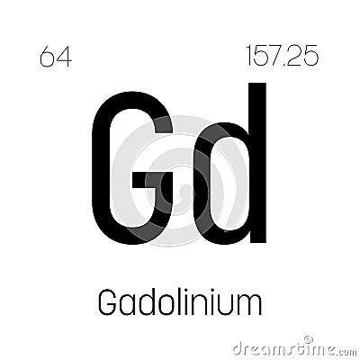 Gadolinium, Gd, periodic table element Stock Photo