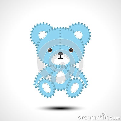 Flurry teddy bear Vector Illustration