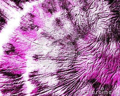 Flush Spiral Tie Dye Shibori. Roseate Swirl Watercolor Vintage. Pink Ink Japanese Art. Blush Brush Painting. Fuchsia Hard Grunge. Stock Photo