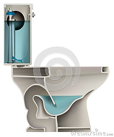 Flush toilet Vector Illustration