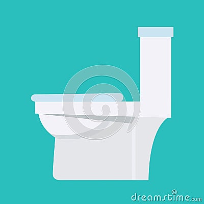 Flush toilet vector icon. Sanitation procelain fixture symbol wi Vector Illustration