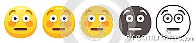 Flushed face emoji Vector Illustration