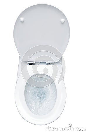Flushing toilet Stock Photo