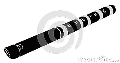 Flute. Black - white vector illustration. Vector Illustration