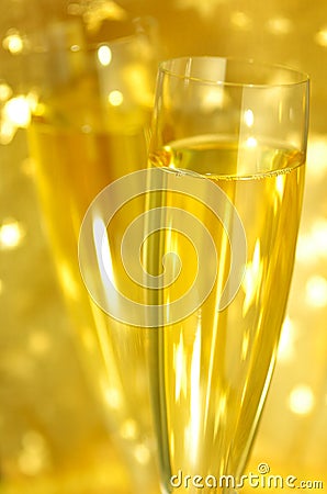 Flute Champagne glasses Stock Photo