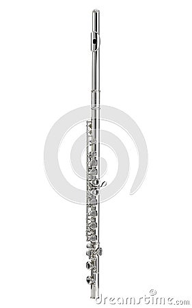 Flute, Flutes, Wind, Woodwinds Classical Music Instrument Isolated on White background, Musician, hobby Stock Photo