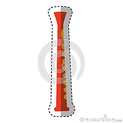 Flute instrument musical icon Vector Illustration