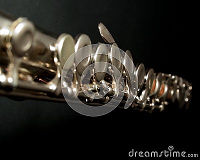 Flute Keys Stock Photo