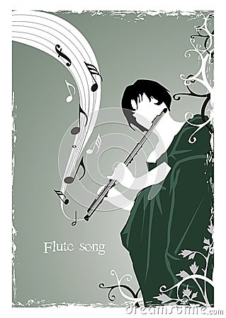 Flute song Vector Illustration