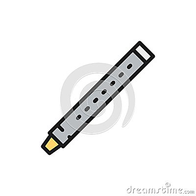 Flute, sopilka, clarinet, bassoon color line icon. Vector Illustration