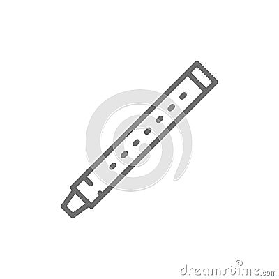 Flute, sopilka, clarinet, bassoon line icon. Vector Illustration