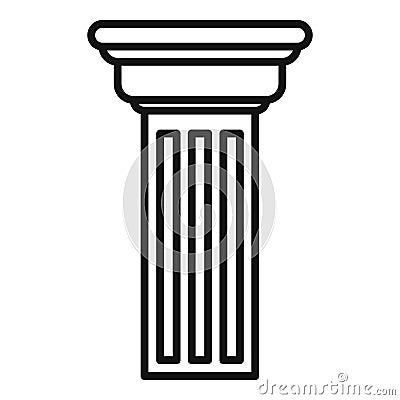 Fluted column representing classical architecture and historical structure Vector Illustration