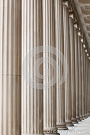 Fluted Stone Columns Stock Photo