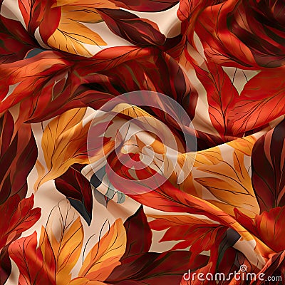flutter fabric seamless pattern that mimics the natural tapestry of fall foliage Stock Photo