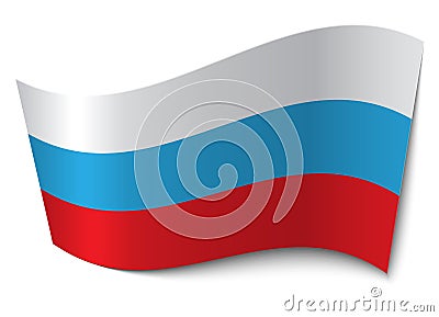 Fluttering on the wind Flag of Russia Vector Illustration