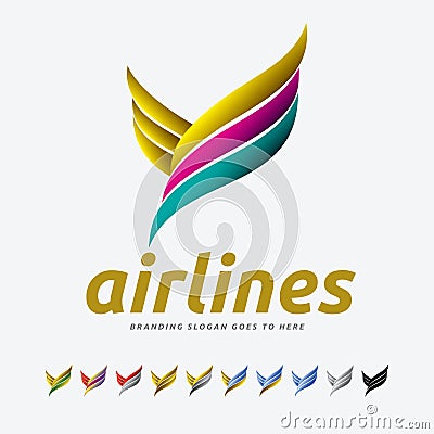 Fly the Air Travel Y Logo Vector Illustration