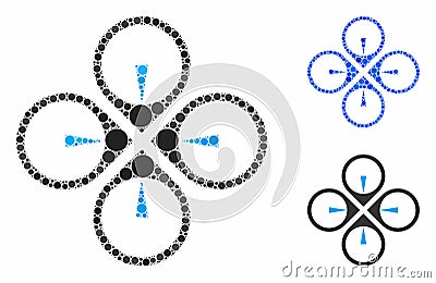 Fly drone Mosaic Icon of Circle Dots Stock Photo