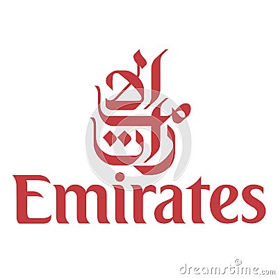 Fly Emirates Airline logo icon Editorial Stock Photo