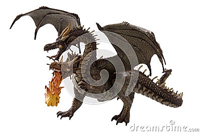 Fly fire dragon Stock Photo