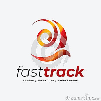 Fly and First Corporate Deal with Delivery Track Logo Vector Illustration