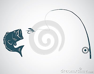 Fly fishing Vector Illustration