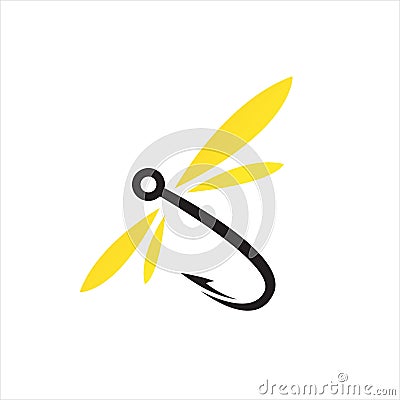 fly fishing lure logo design vector symbol graphic concept Vector Illustration