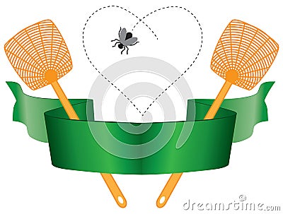 Fly and fly swatter Vector Illustration