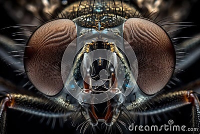 Fly macro close-up Generative AI Stock Photo