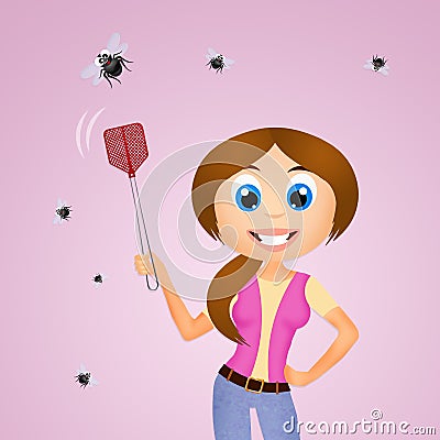 The fly swatter Stock Photo