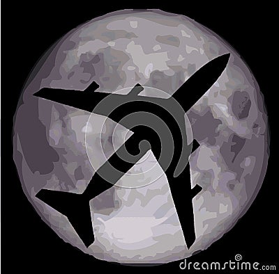 Night flight. jet plane above Earth Stock Photo