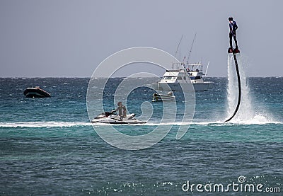 Flyboard at Santa Maria, Sal, Cape Verde Editorial Stock Photo