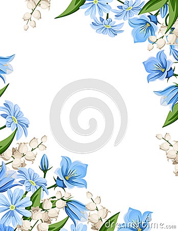 Flyer background with spring flowers. Vector illustration. Vector Illustration