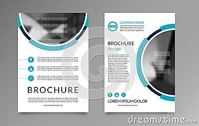 Flyer brochure layout template. A4 size. Front and back page. Vector Illustration